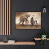 88289-559.jpg Elephant Play on the Rain with Umbrella Framed Canvas