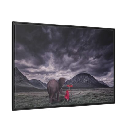 Elephant and Child Friendship Framed Canvas