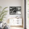 88289-578.jpg Mother and Baby Elephant on the Road Framed Canvas