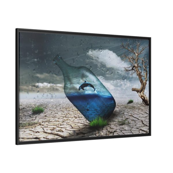 88289-585.jpg Bottle Dolphin in Desert Framed Canvas