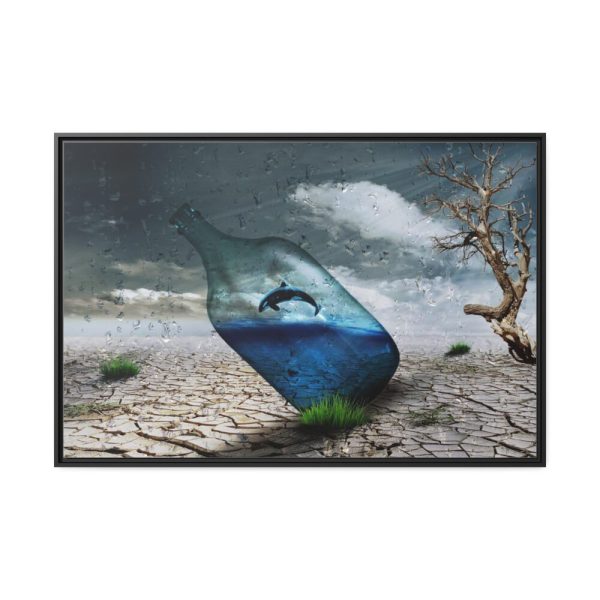 88289-586.jpg Bottle Dolphin in Desert Framed Canvas