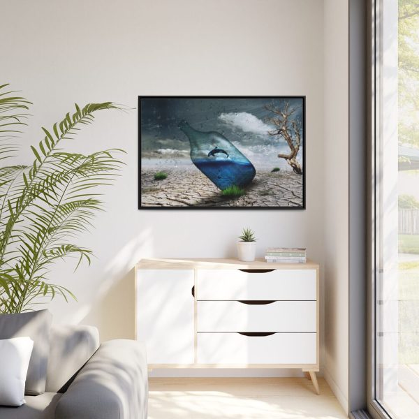 88289-588.jpg Bottle Dolphin in Desert Framed Canvas
