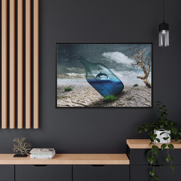 88289-589.jpg Bottle Dolphin in Desert Framed Canvas