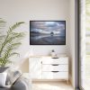 Misty View of the Mountain and Beach Framed Canvas