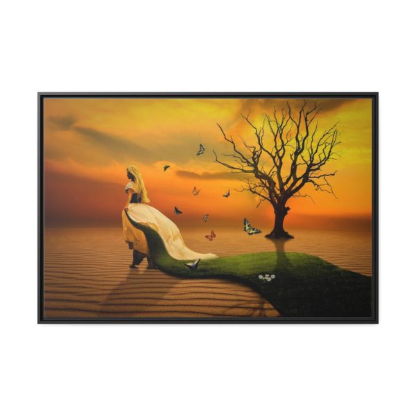 88289-661.jpg Woman in Desert on the Sand Framed Canvas