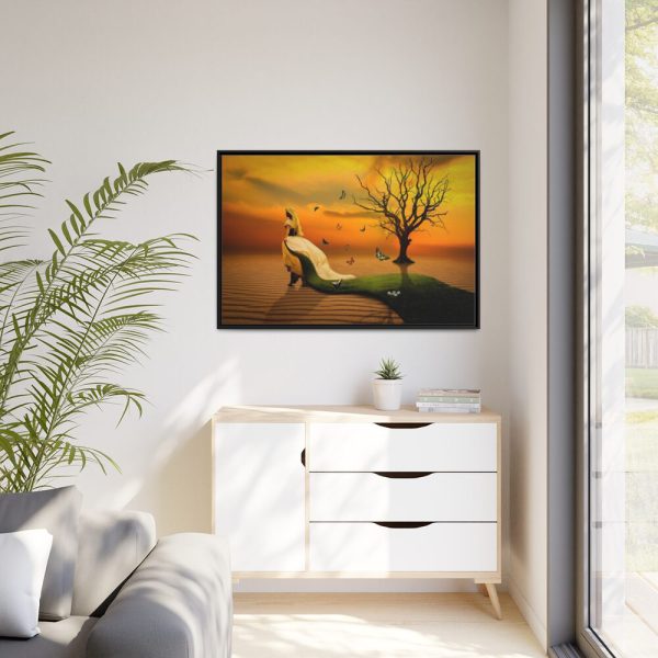 88289-663.jpg Woman in Desert on the Sand Framed Canvas