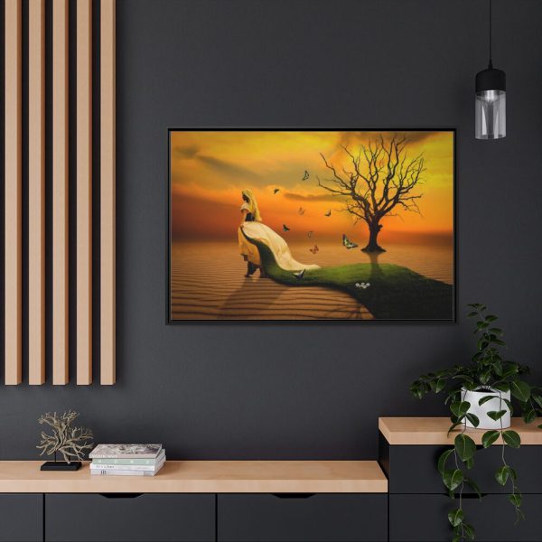 88289-664.jpg Woman in Desert on the Sand Framed Canvas