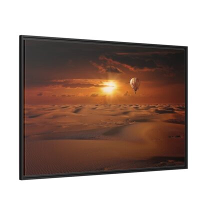 Hot Air Balloon in Desert Framed Canvas