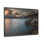 Sunset Among the Mountains Framed Canvas