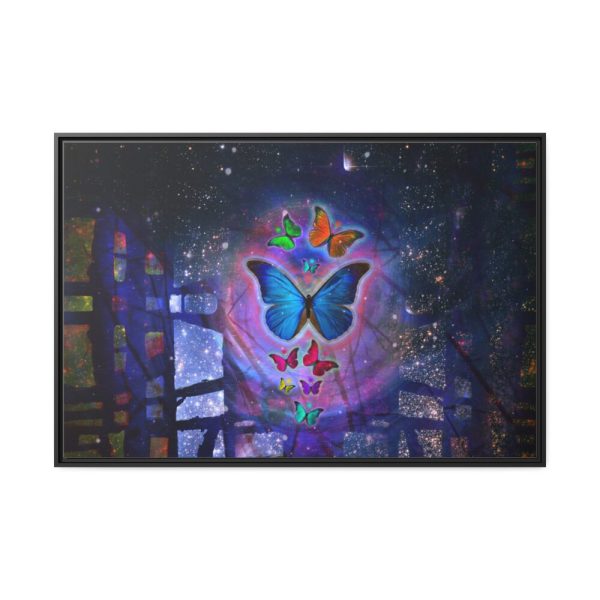 88289-71.jpg Butterfly Abstract Colorful Design Framed Canvas