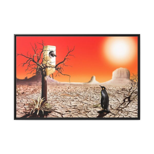 88289-726.jpg Penguin in Desert Framed Canvas