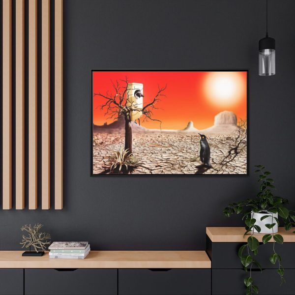 88289-729.jpg Penguin in Desert Framed Canvas