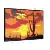 88289-730.jpg Cactus in Desert, Yellow Sky and Cow Framed Canvas