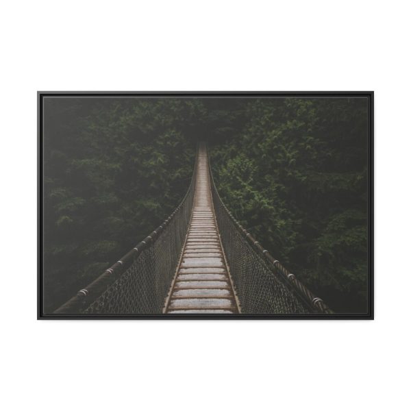 88289-736.jpg Bridge Leading to a Dense Forest Framed Canvas