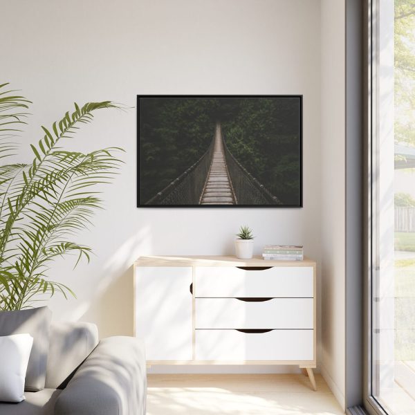 88289-738.jpg Bridge Leading to a Dense Forest Framed Canvas