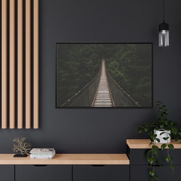 88289-739.jpg Bridge Leading to a Dense Forest Framed Canvas