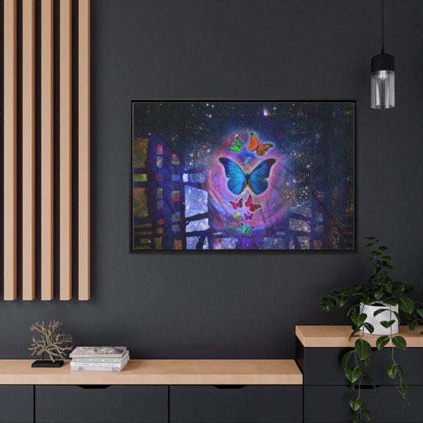 88289-74.jpg Butterfly Abstract Colorful Design Framed Canvas