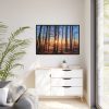 88289-768.jpg Forest Landscape with Sun and Trees Framed Canvas