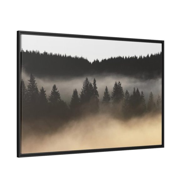 Trees and Forest in the Fog Framed Canvas