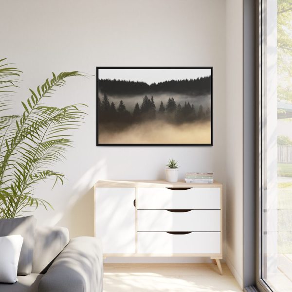 Trees and Forest in the Fog Framed Canvas