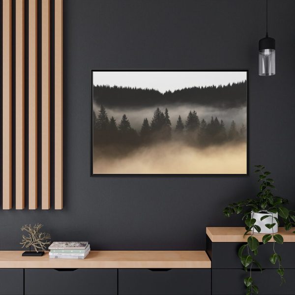 Trees and Forest in the Fog Framed Canvas