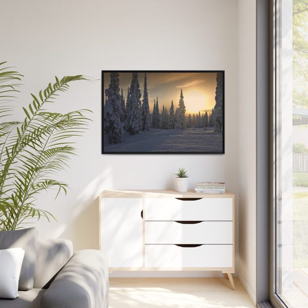 88289-793.jpg Dawn and Winter in the Forest Framed Canvas