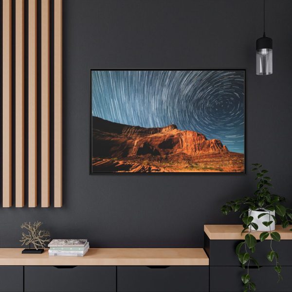 88289-804.jpg Swirling Stars in a Night Sky Over Lake Powell Framed Canvas