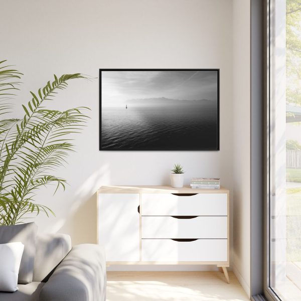 88289-848.jpg Black and White Sky and Sea Framed Canvas