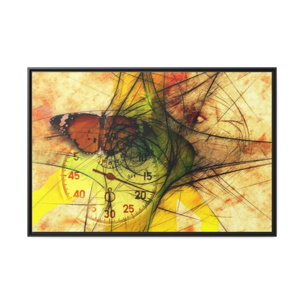 Butterfly Stopwatch Eye Face Framed Canvas