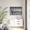 88289-878.jpg Black and White Cactus in Desert Framed Canvas
