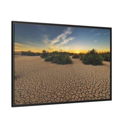 Drought Dehydrated Clay Floor Earth Cracked Framed Canvas