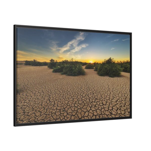 88289-880.jpg Drought Dehydrated Clay Floor Earth Cracked Framed Canvas