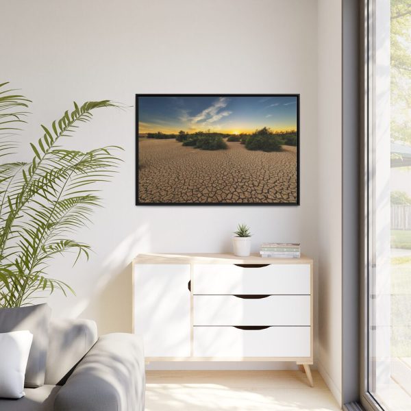 88289-883.jpg Drought Dehydrated Clay Floor Earth Cracked Framed Canvas