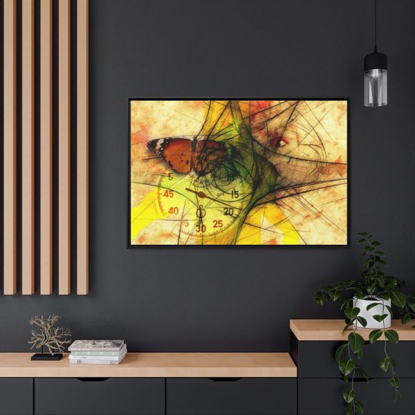Butterfly Stopwatch Eye Face Framed Canvas