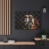 88289-9.jpg Dog Behind Wire Fence Framed Canvas