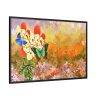 88289-90.jpg Butterflys on Flowers Background Framed Canvas