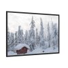 Snowfall on Trees Framed Canvas