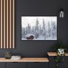 Snowfall on Trees Framed Canvas