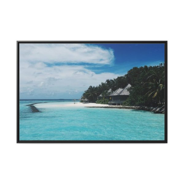 88289-937.jpg Beach View With White Sand and Blue Ocean in Summer Framed Canvas
