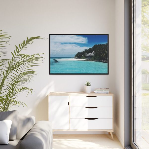 88289-939.jpg Beach View With White Sand and Blue Ocean in Summer Framed Canvas