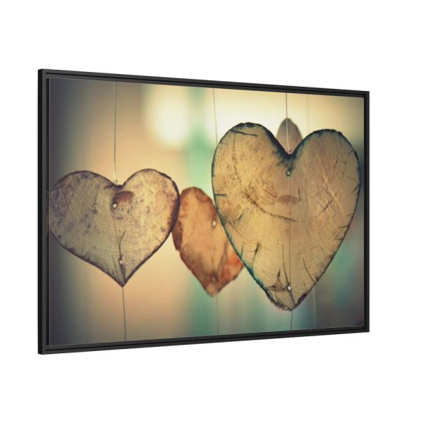 Wooden Hearts Framed Canvas