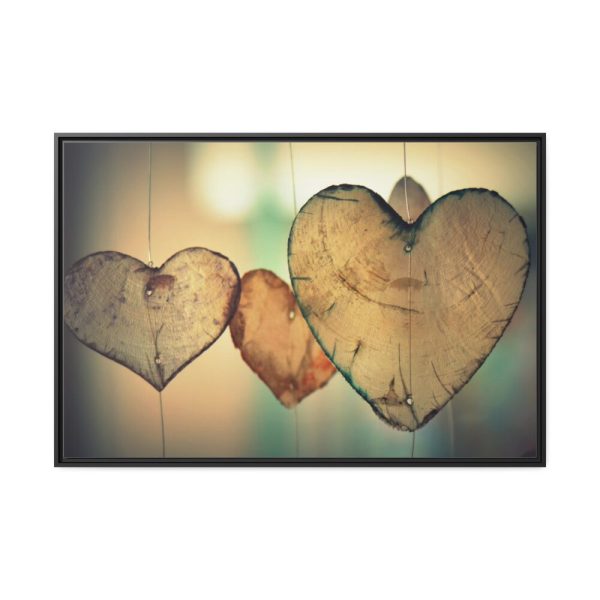 Wooden Hearts Framed Canvas