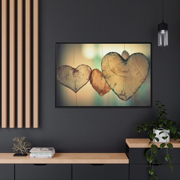 Wooden Hearts Framed Canvas