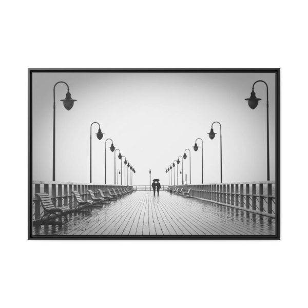 88289-962.jpg Rain on the Promenade in Black and White Framed Canvas