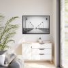 88289-964.jpg Rain on the Promenade in Black and White Framed Canvas
