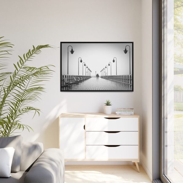 88289-964.jpg Rain on the Promenade in Black and White Framed Canvas