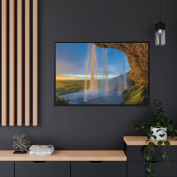 88289-985.jpg Waterfall on a Cave Framed Canvas