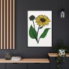 88299-109.jpg Sunflower Illustration Framed Canvas