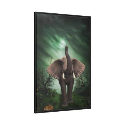 Elephant Hare Trees Fantasy Framed Canvas