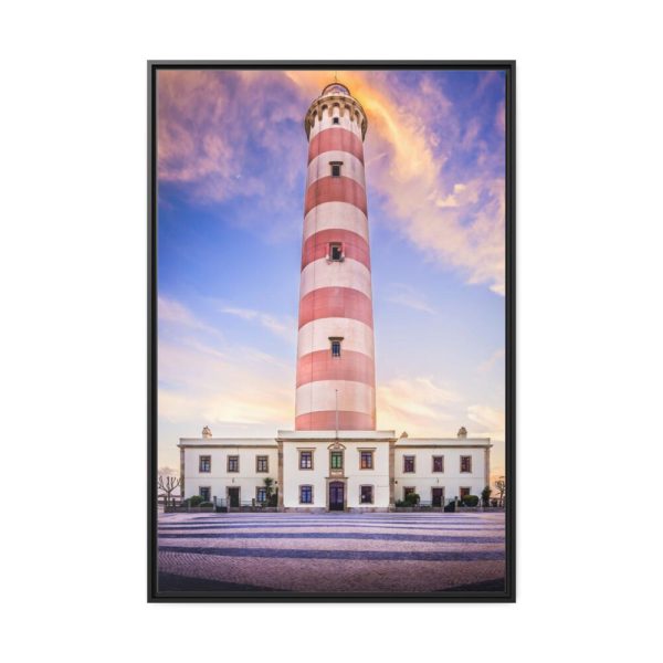 88299-141.jpg Tower With Blue and Yellow Sky Framed Canvas